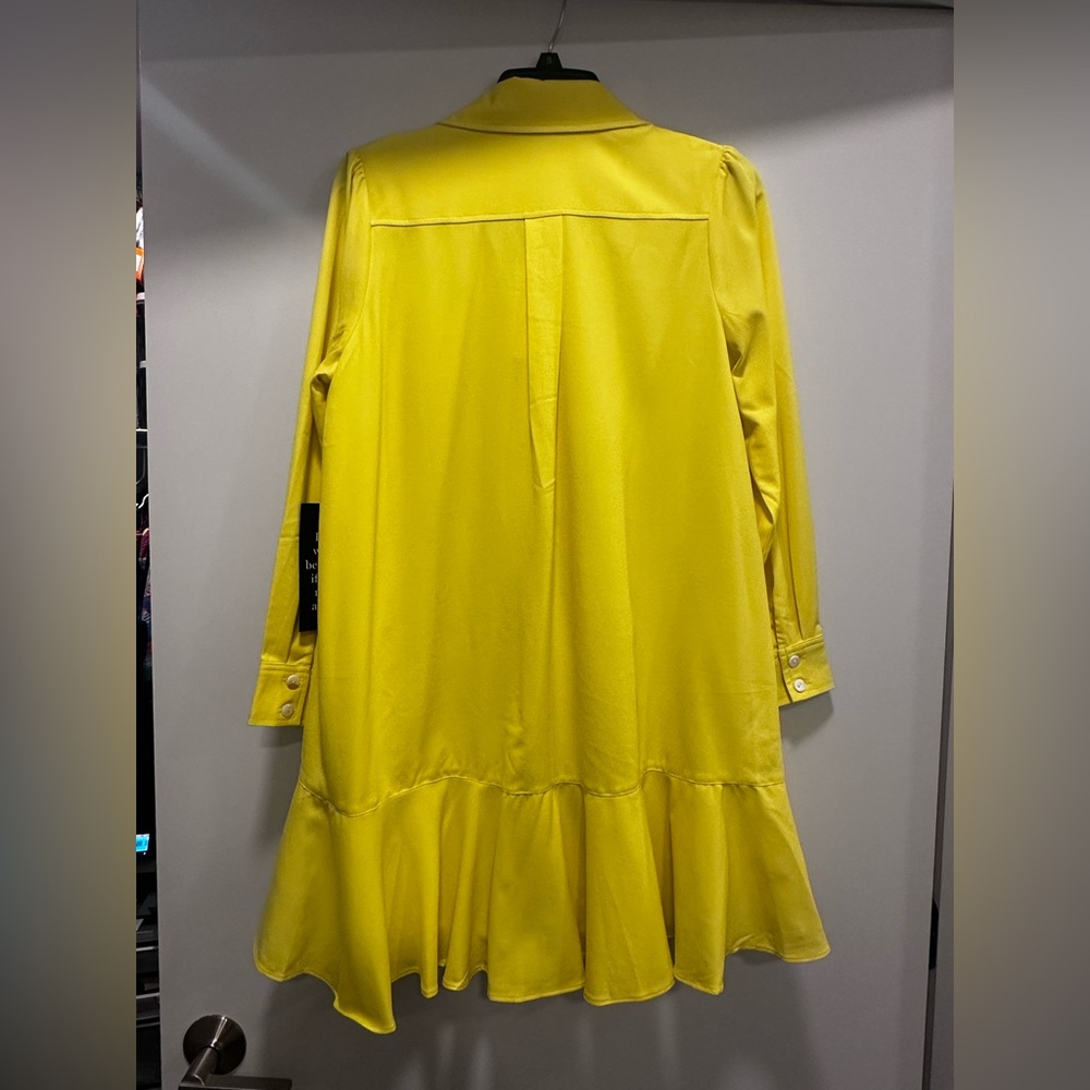Tuckernuck Neon Yellow Crepe Callahan Shirt Dress - Picture 12 of 13